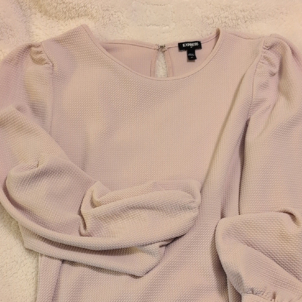 Express Light Pink Textured Top